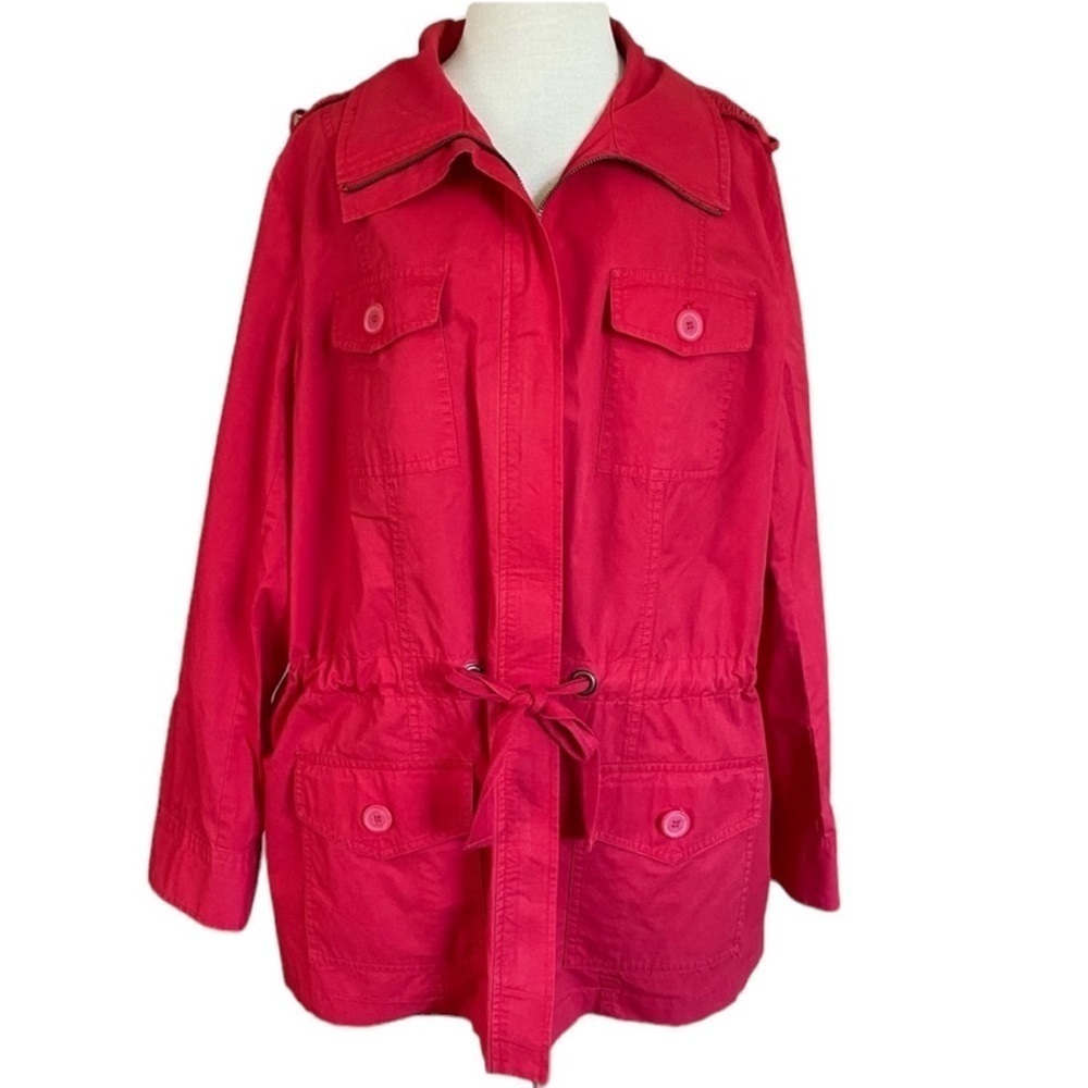 AVENUE 18/20 Red Cotton Twill Women’s Plus Size Jacket coat
